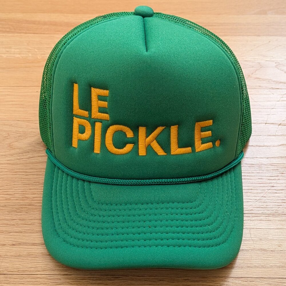 Le Pickle Hat Foam Round Brim Snapback ( Kelly Green / LRG Yellow Logo)